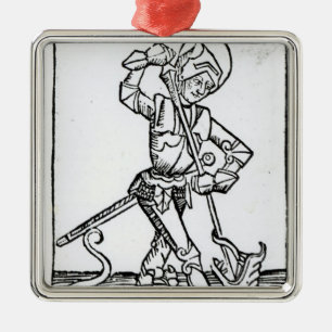 St George, vom 'Liber Chronicarum Silbernes Ornament