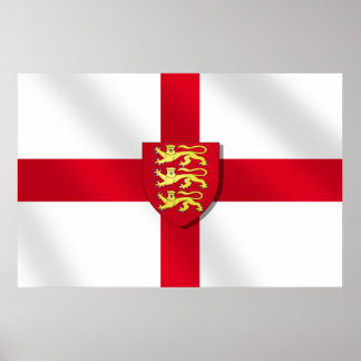 St. George's Cross Flag England 3 Löwen 2012Poster Poster