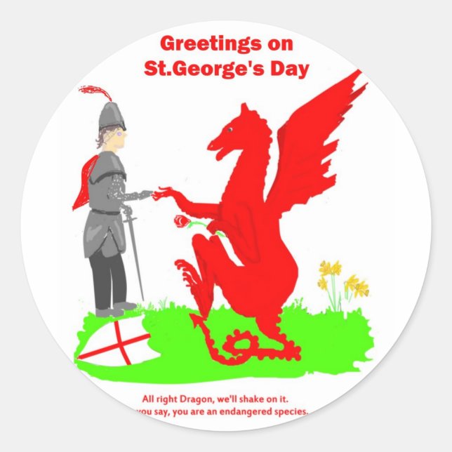 St.George's Day-Aufkleber Runder Aufkleber (Vorderseite)