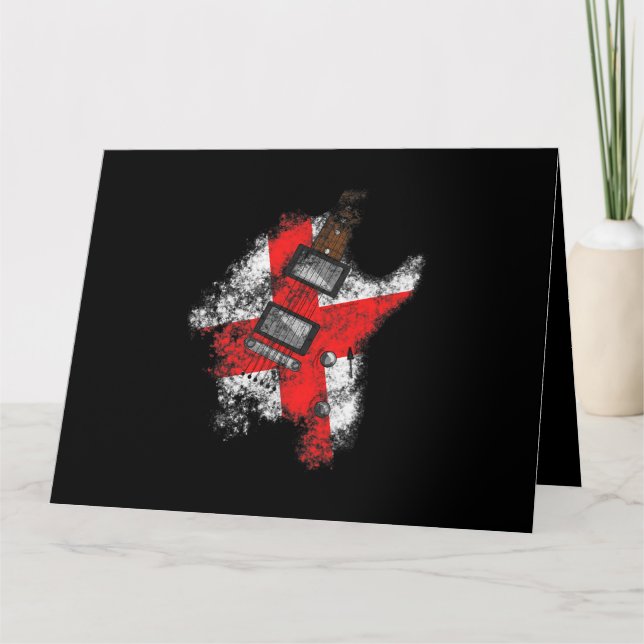 St Georges Day Guitar England Flaggenmusiker Karte (Vorderseite)