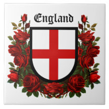 St. George's Shield umgeben von Rote Rosen
