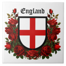 St. George's Shield umgeben von Rote Rosen Fliese