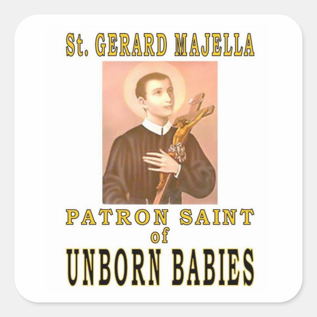 ST. GERARD MAJELLA QUADRATISCHER AUFKLEBER (Vorderseite)