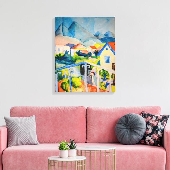 St Germain bei Tunis | Auguste Macke | Leinwanddruck (Insitu (Wohnzimmer))