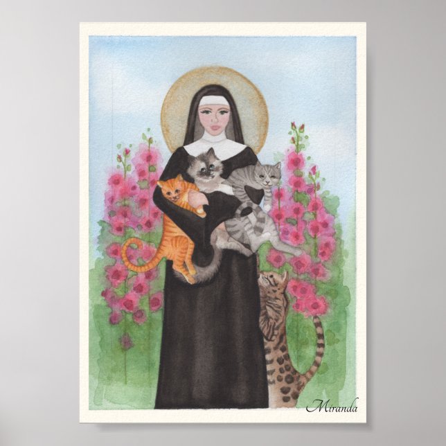 St. Gertrude Cat Lady Small Art Print Miranda Poster (Vorne)