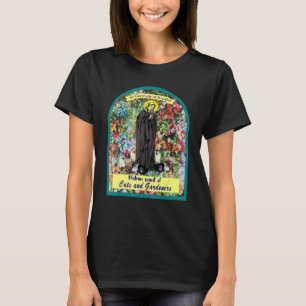 St Gertrude Schutzheilige der Katzen Große Nivelle T-Shirt