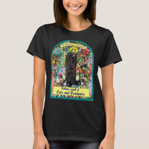 St Gertrude Schutzheilige der Katzen Große Nivelle T-Shirt