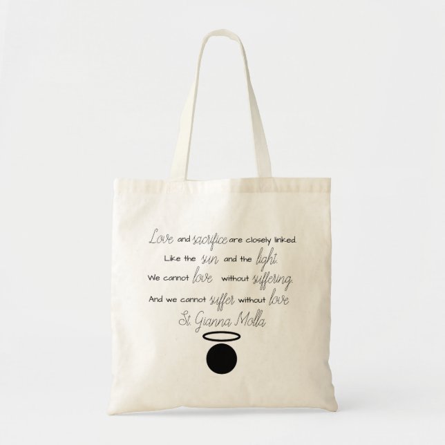 St. Gianna Molla Quote Tote Bag Tragetasche (Vorne)