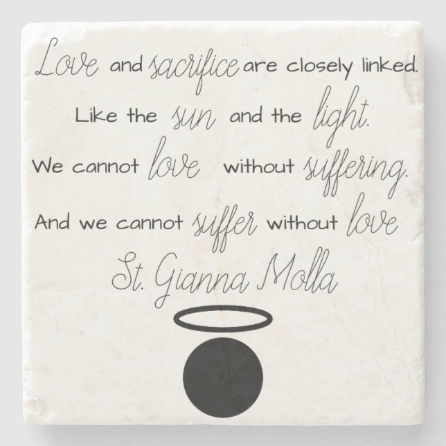 St. Gianna Molla Quote Untersetzer (Vorderseite)