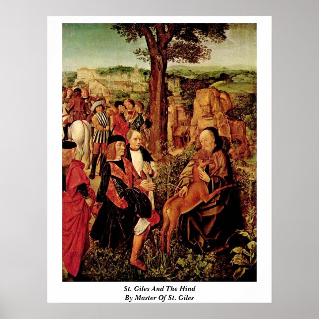 St. Giles und die Hinter des Meisters von St. Gile Poster (Vorne)
