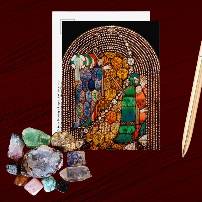 St. Gobnait Drawing a Plague Line (Detail) Postkarte (Von Creator hochgeladen)