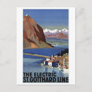 St.Gotthard-Linie Schweiz Reisen in alter Zeit Postkarte