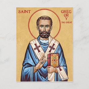St. Gregor der Große, Papst von Rom Orthodoxe Ikon Postkarte