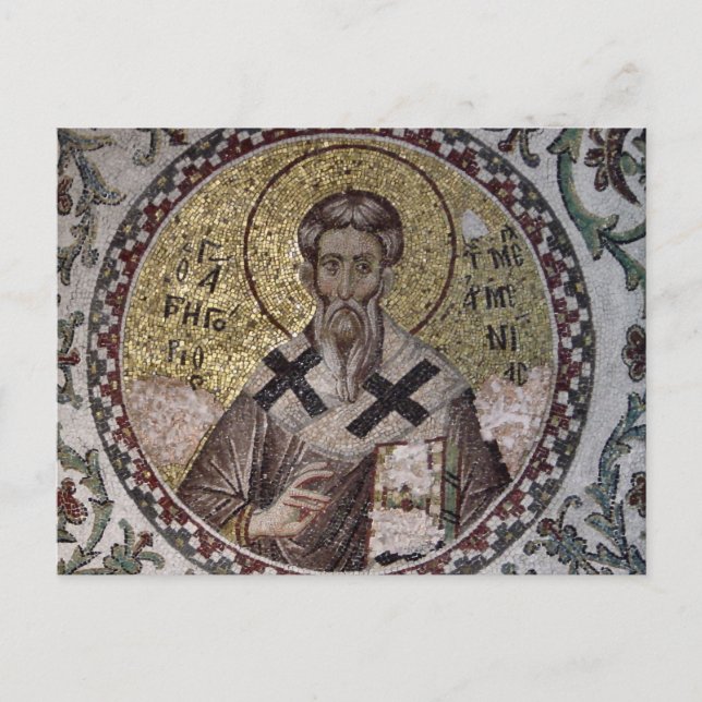 St. Gregory, Illuminator Byzantinisches Mosaiksymb Postkarte (Vorderseite)