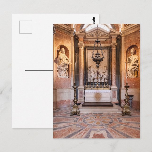 St. Gregory und St. Ambrose. Barockstatuen Postkarte (Vorne/Hinten)