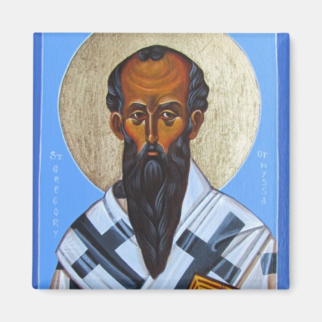 St. Gregory von Nyssa Orthodox Icon Magnet (Vorne)