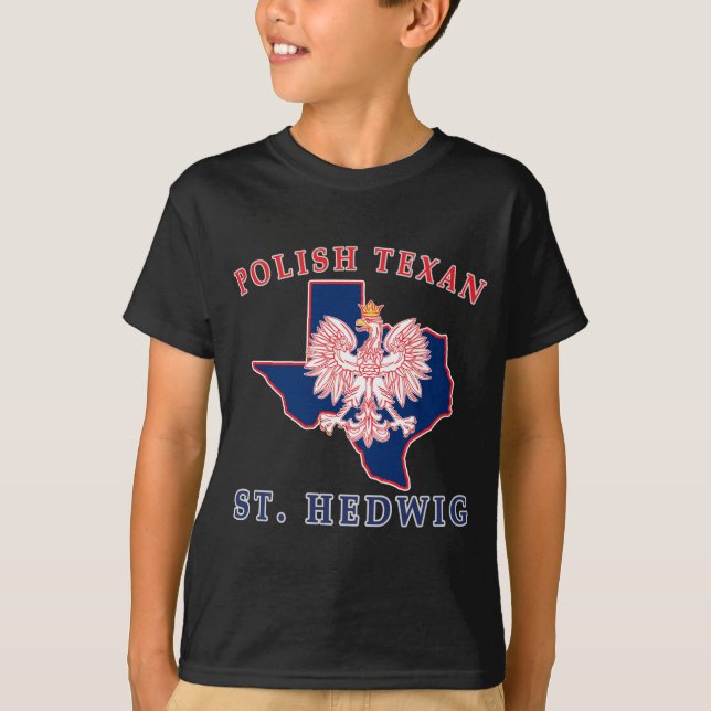 St. Hedwig Polnisch Texan T-Shirt (Vorderseite)
