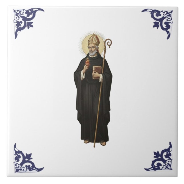 St. Heiliger Augustinus Religiös Christlich Fliese (Vorderseite)