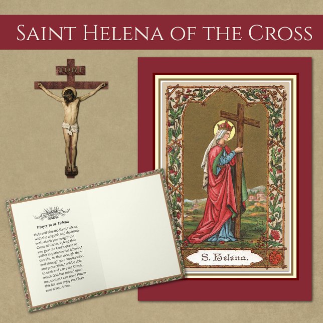 St. Helen Helena Gebet Vintag Karte (St. Helena of the Cross Religious Prayer Greeting Card)