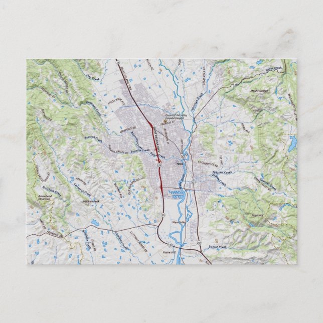 St. Helena, Kalifornien Karte (Vorderseite)