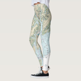St Helena Sound to Savannah River Seekarte Leggings