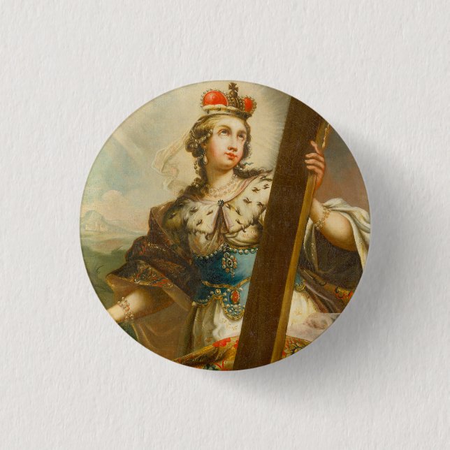 St. Helena von Konstantinopel mit Kreuz Button (Vorderseite)