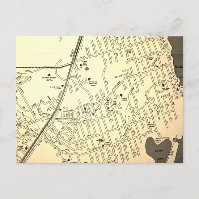 St Helens, ODER Vintage Karte (Vorderseite)