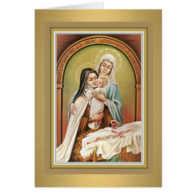 St. Hier die kleine Blume mit Mary & Jesus Card (Vorne)