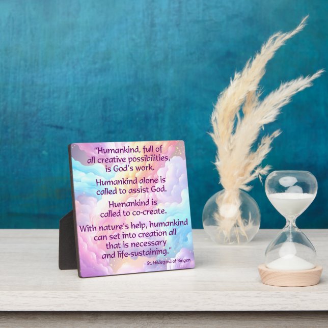 St Hildegard de Bingen Cote Plaque avec Easel (Insitu)