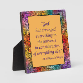St Hildegard de Bingen Cote Plaque avec Easel