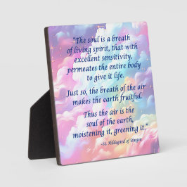 St Hildegard de Bingen Cote Plaque avec Easel