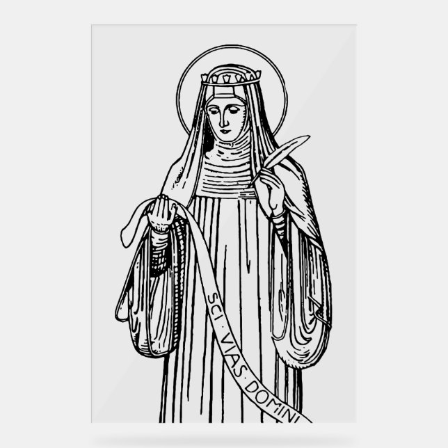 St. Hildegard of Bingen Doktor der Kirche Acrylschild (Vorderseite)