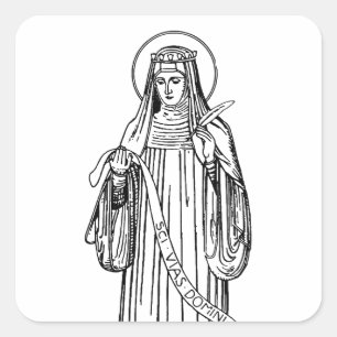 St. Hildegard of Bingen Doktor der Kirche Quadratischer Aufkleber