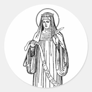 St. Hildegard of Bingen Doktor der Kirche Runder Aufkleber