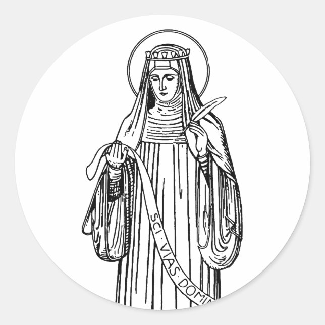 St. Hildegard of Bingen Doktor der Kirche Runder Aufkleber (Vorderseite)
