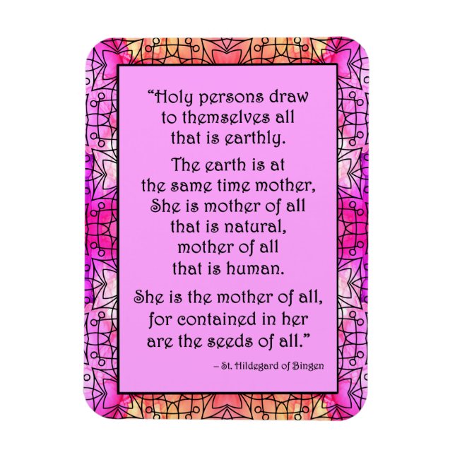 St. Hildegard of Bingen Quote Magnet (Vertikal)