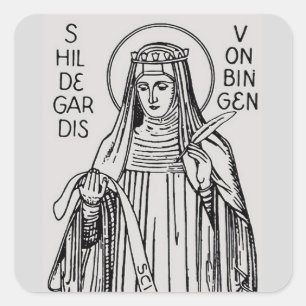 St. Hildegard von Bingen Benediktinerkatzen Quadratischer Aufkleber