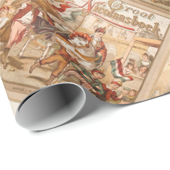 St. Holländer Sinterklaas des Nicks Tagesauf dem Geschenkpapier (Rolleneckpunkt)