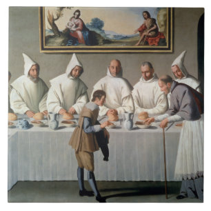 St. Hugh von Cluny (1024-1109) im Refektorium von Fliese