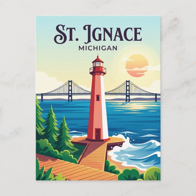 St. Ignace USA Postkarte (Vorderseite)