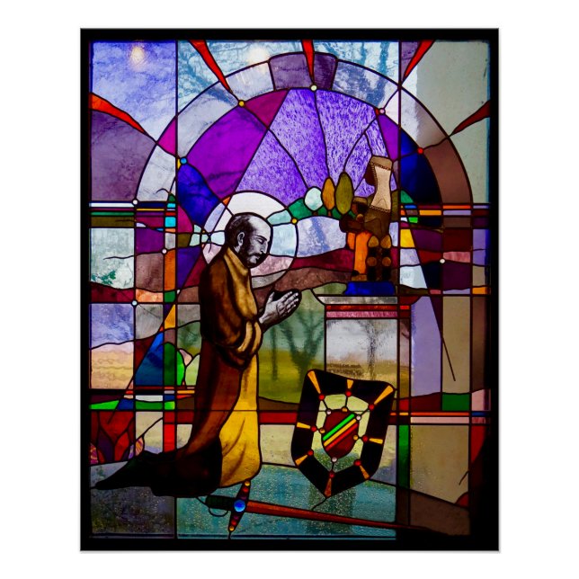 St. Ignatius Glasfenster hohe Res Poster (Vorderseite)