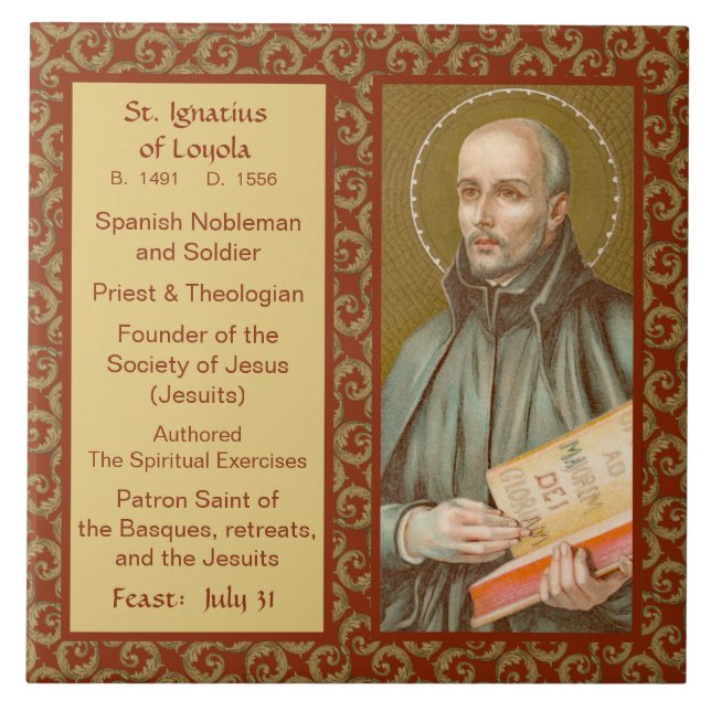 St. Ignatius Loyola (JM 27; Bio) Keramik Tile Fliese (Vorderseite)