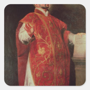 St Ignatius von Loyola-Gründer der Jesuite Quadratischer Aufkleber