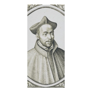 St. Ignatius von Loyola Kupferstich Antike Kunst Werbekarte