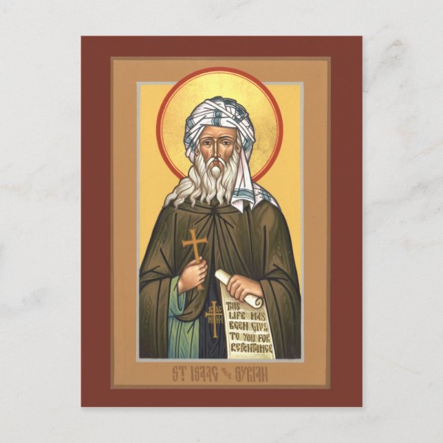 St. Isaac die syrische Gebetskarte Postkarte (Vorderseite)
