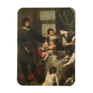 St. Isidore rettet ein Kind, das in ein wel Magnet