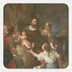 St. Isidore und das Wunder am Brunnen Quadratischer Aufkleber