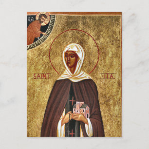 St. Ita Einsiedlerin von Killeedy orthodoxe Ikone  Postkarte
