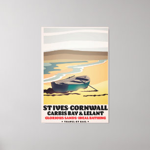 St Ives Cornwall Travel Poster Leinwanddruck