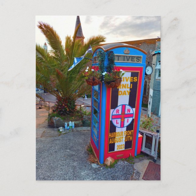 St. Ives - Telephone Box - Cornwall Postkarte (Vorderseite)
